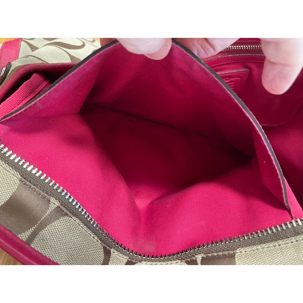 Coach Hamptons Weekend Signature Stripe Tote Purse Berry Style 10054 - Picture 13 of 13